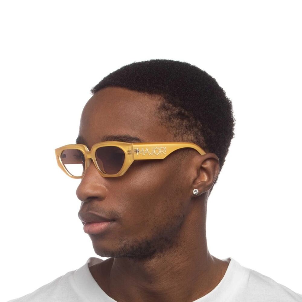 Le Specs Major Exclusive Yellow Limoncello Sunglasses Unisex NWT